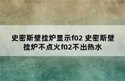 史密斯壁挂炉显示f02 史密斯壁挂炉不点火f02不出热水